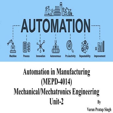 Automation in Manufacturing (Unit-2) by Varun Pratap Singh