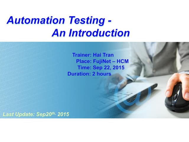 Automation testing introduction for...