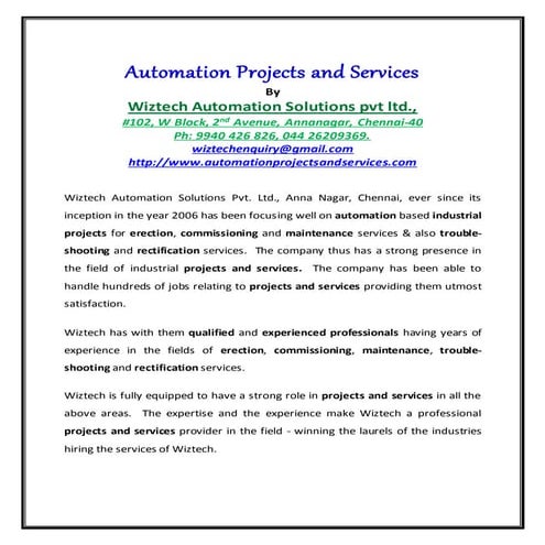 Automation projects and services. com