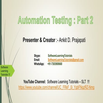 Automation Testing - Part 2 (Things to know in JAVA) - SLT | PPT | Free ...