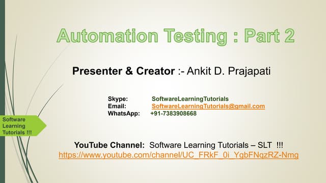 Automation Testing - Part 2 (Things to know in JAVA) - SLT