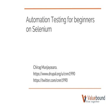 Automation testing for beginners on Selenium | PPTX | Internet | Computing