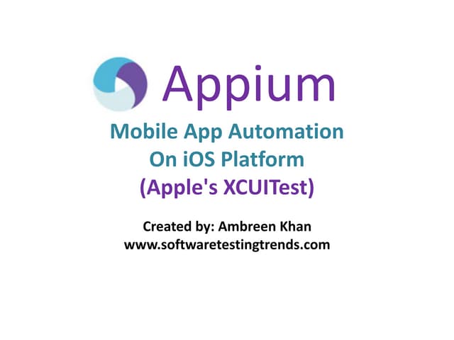 Automation testing on ios platform ...