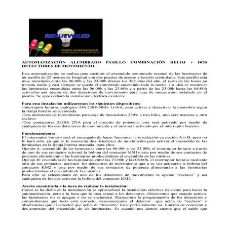 Automatización alumbrado pasillo