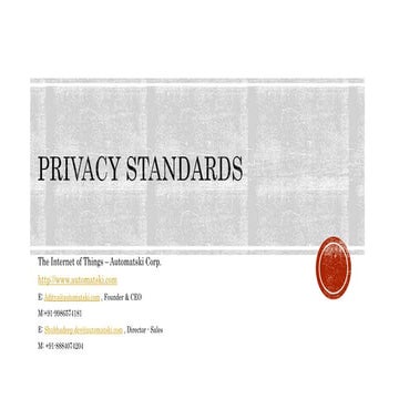 Automatski - The Internet of Things - Privacy Standards