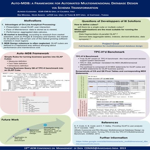 Automation of MultiDimensional DB Design (poster)