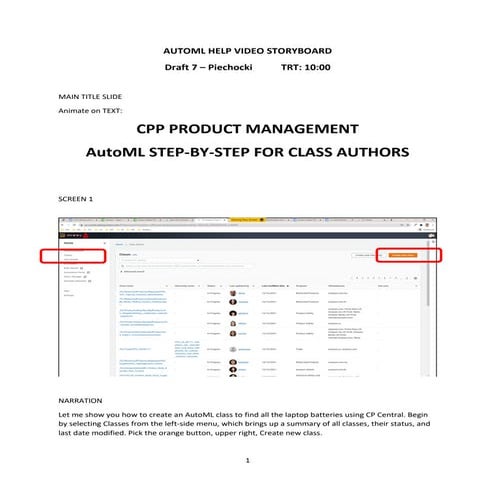 Machine Language Learning Video Storyboard