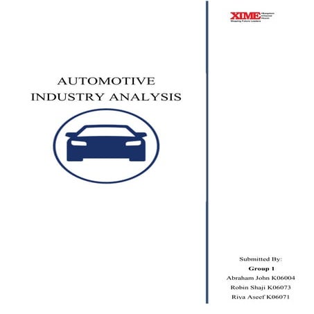 Automobile Industry Analysis- Indian market