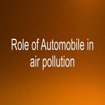 Automobile and air pollution