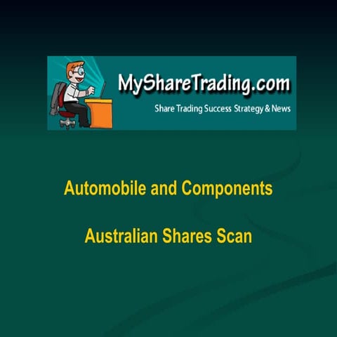 Automobile Companies - Australian Shares Scan