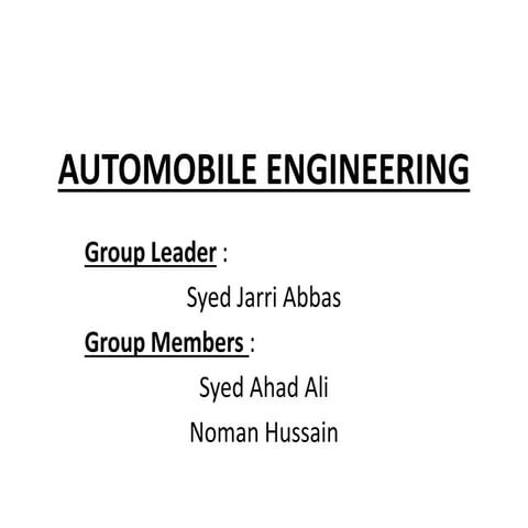 Automobile engineering