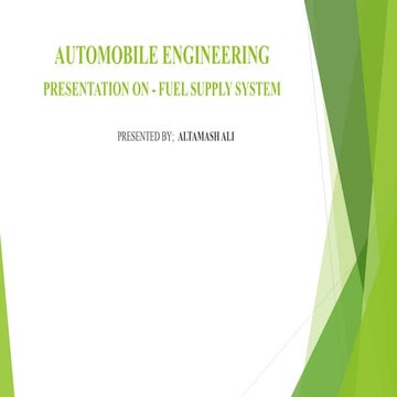 Automobile engineering - FUEL SUPPLY SYSTEM