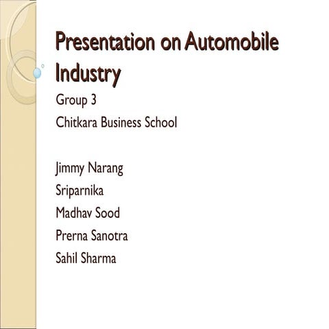 Automobile industry