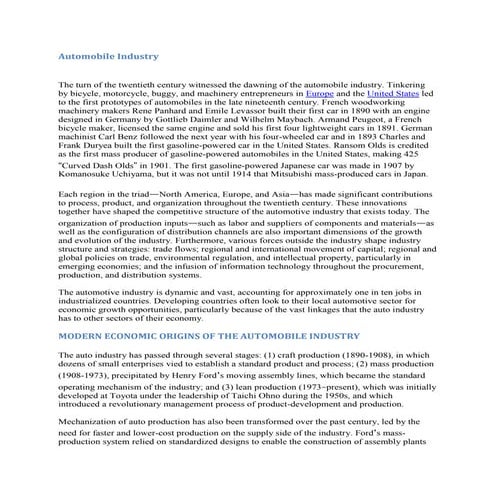 Automobile industry | DOCX