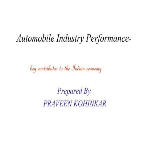 Auto mobile industry preformance