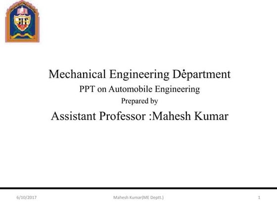 Service and Maintenance of Vehicle | PPT