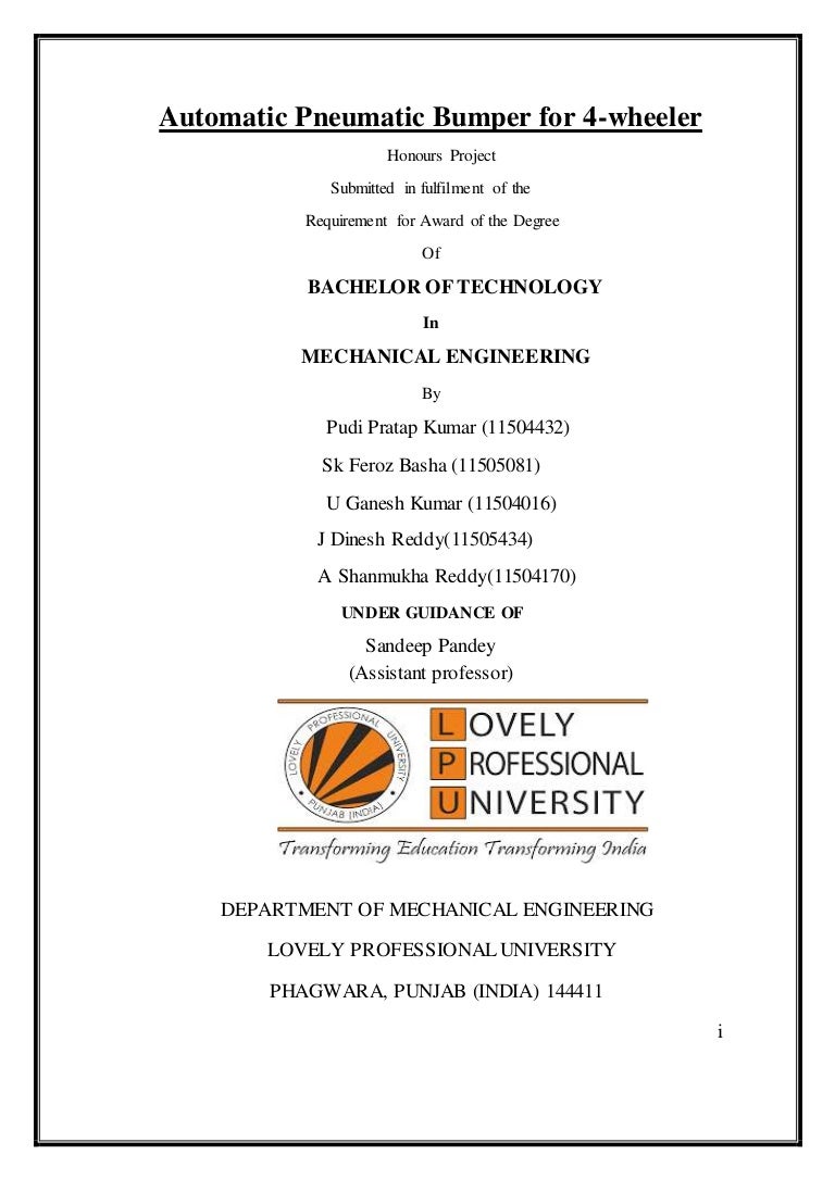 Automobile projects report