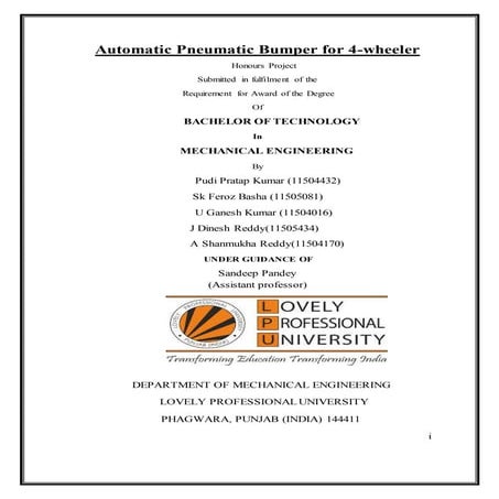 Automobile projects report
