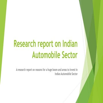 Research report on Indian Automobile Sector
