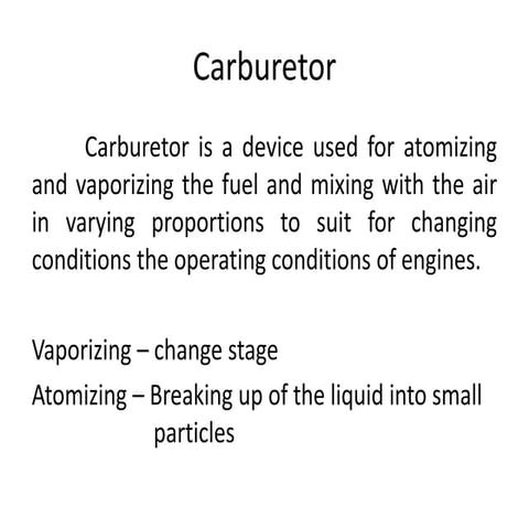 Automobile unit  2 carburetor