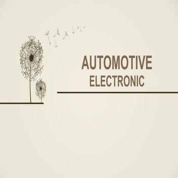 AUTOMOTIVE-ELECTRONICs for newbies and students