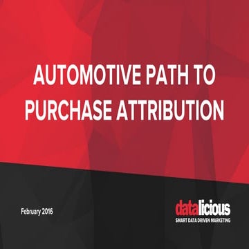 Path to Purchase Attribution for the Automotive Sector