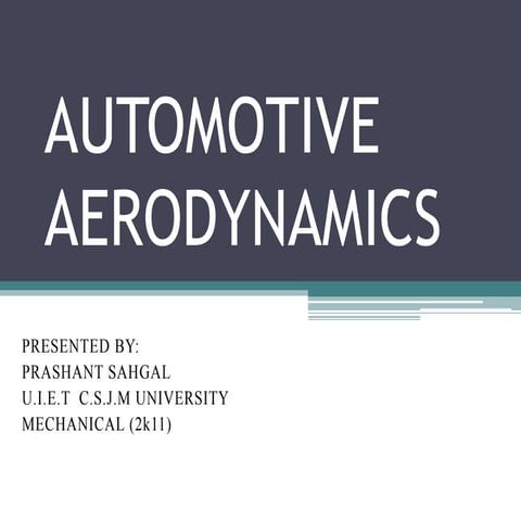 Automotive aerodynamics