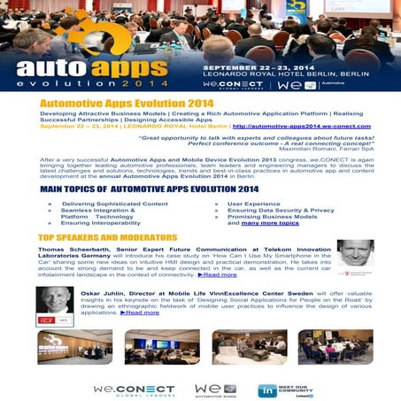  Apps Evolution 2014: Main Topics, Top speakers, Interactive Sessions.