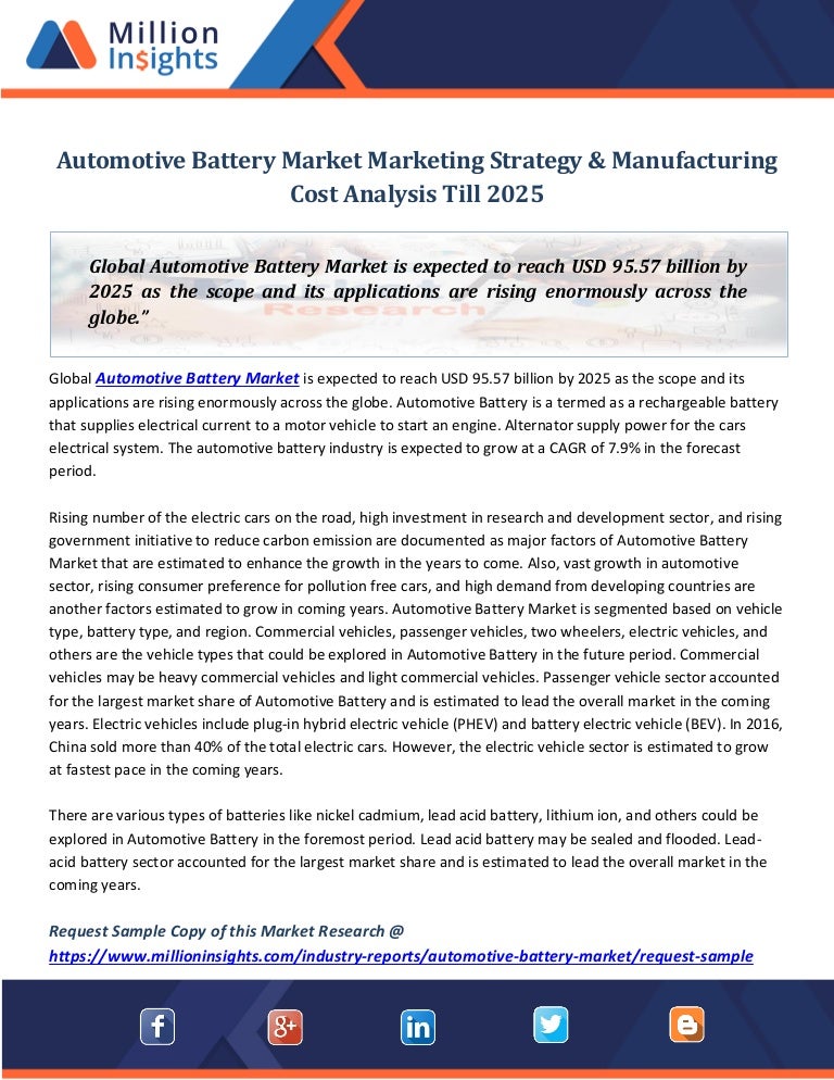Automotive battery market marketing strategy & manufacturing cost…