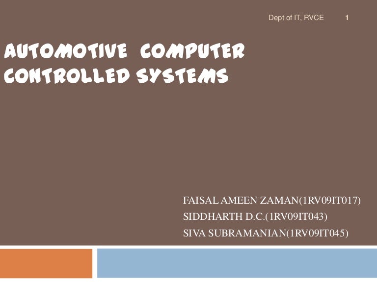 Automotive computer controlled systems