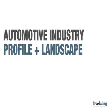 The Automotive Industry Consumer Lanscape