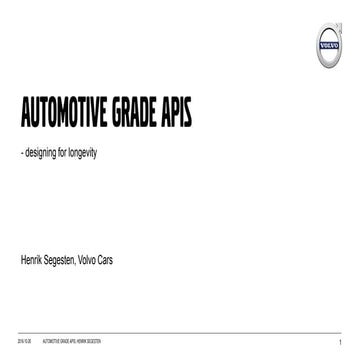 Automotive Grade APIs – designing for longevity