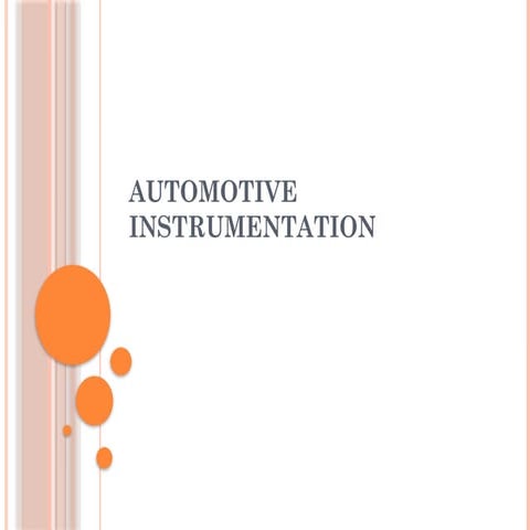 AUTOMOTIVE INSTRUMENTATION design in automobiles