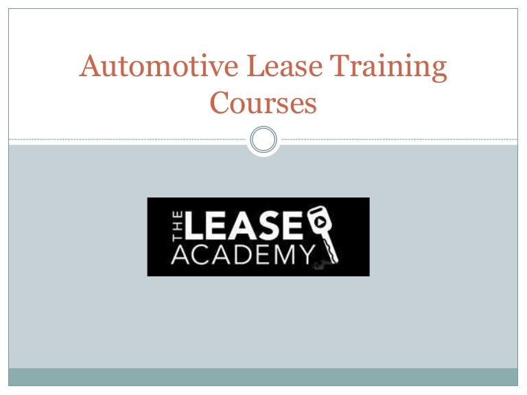 Automotive lease training courses