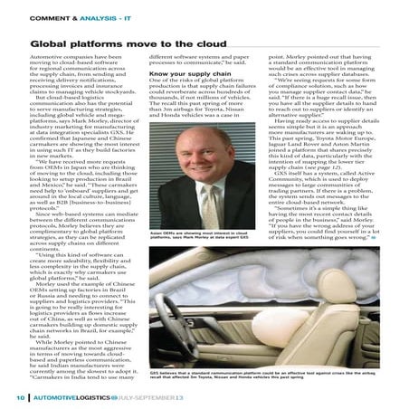 Automotive Logistics Magazine - Global Vehicle Platform Strategies