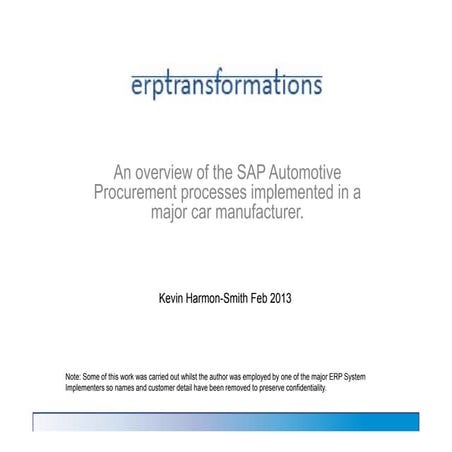 Procurement Processes in Automotive Manufacturing