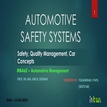 Automotive safety systems  - Yugandhar 