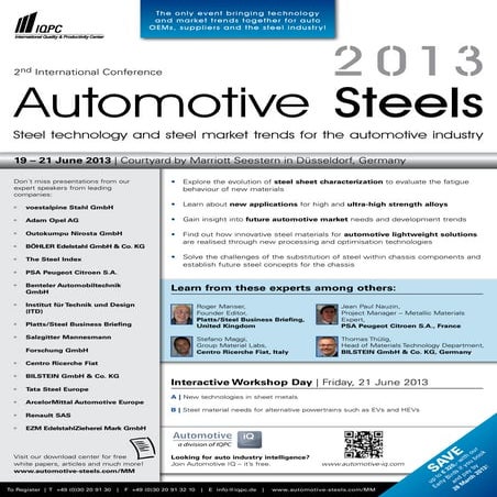 Automotive steels agenda