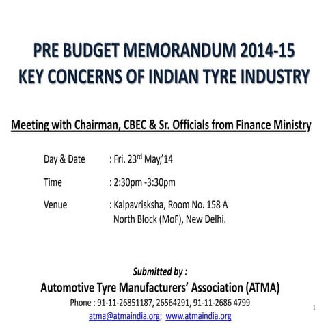 Automotive tyre manufacturers' association (atma)