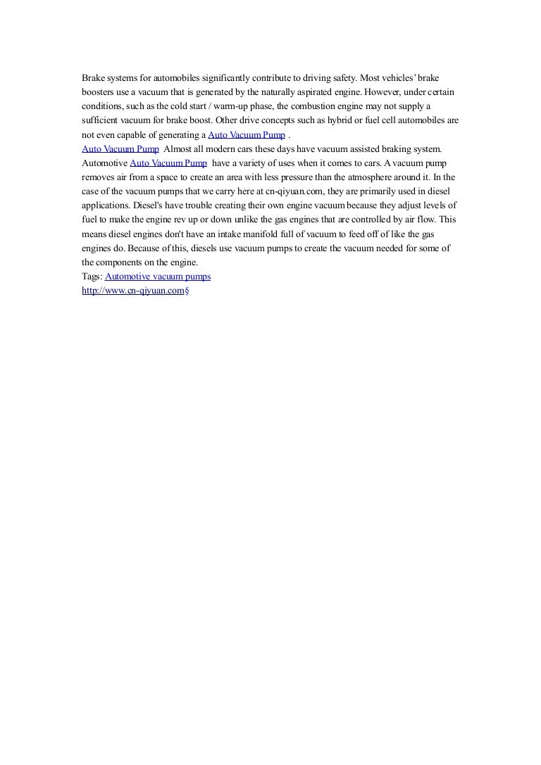 Automotive vacuum pumps