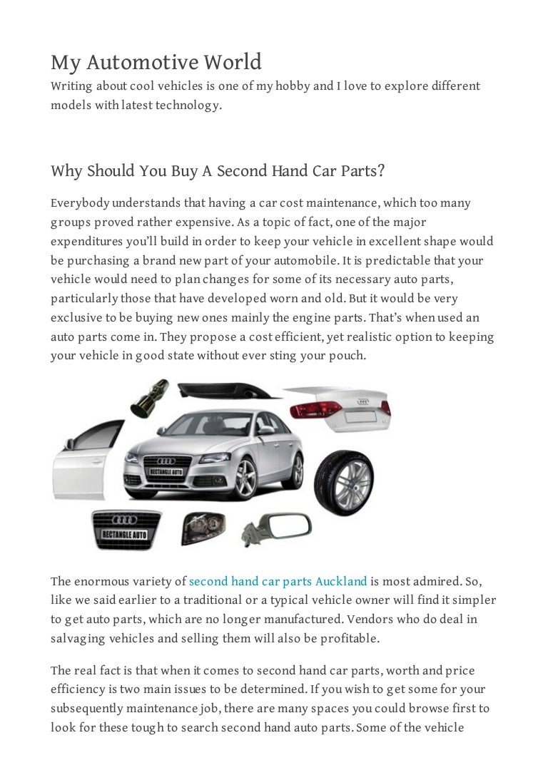 Why Should You Buy A Second Hand Car Parts?
