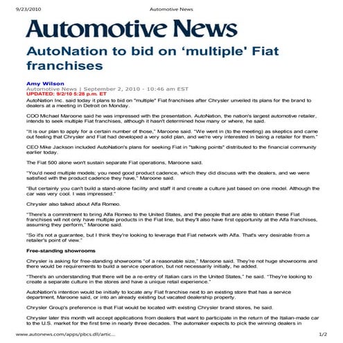 Auto nation fiat dealerships automotive news