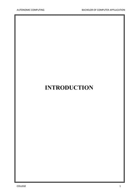 Autonomic computing seminar documentation