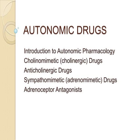 Autonomic drugs