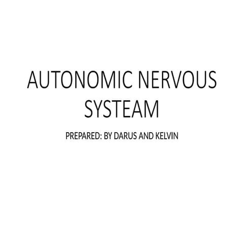 AUTONOMIC NERVOUS SYSTEM. MUHIMBILI hospital