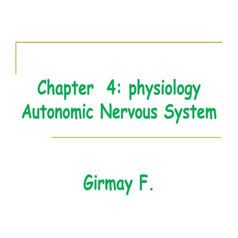 Autonomic nervous system