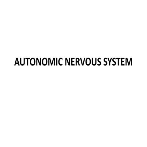 Autonomic nervous system