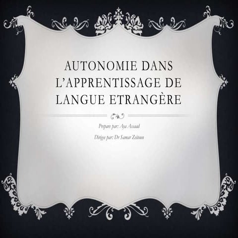 Autonomie dans l apprentissage de langue etrangère