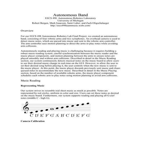 Autonomous Band Project Writeup
