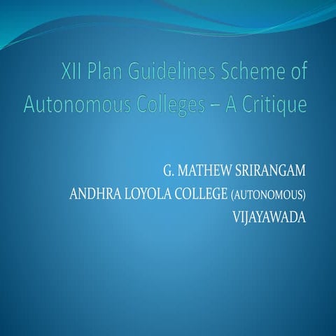 Autonomous colleges   a critique